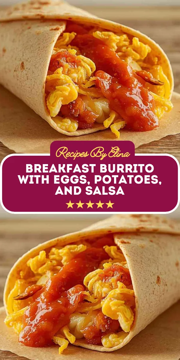 Breakfast Burrito with Eggs, Potatoes, and Salsa