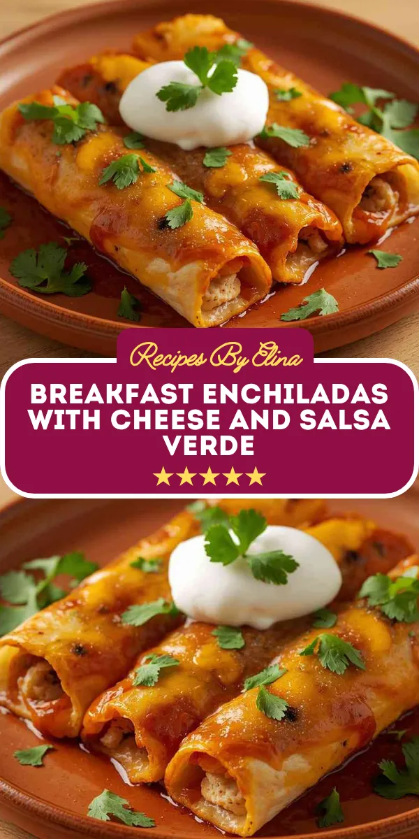 Breakfast Enchiladas with Cheese and Salsa Verde