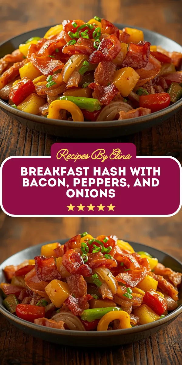 Breakfast Hash with Bacon, Peppers, and Onions