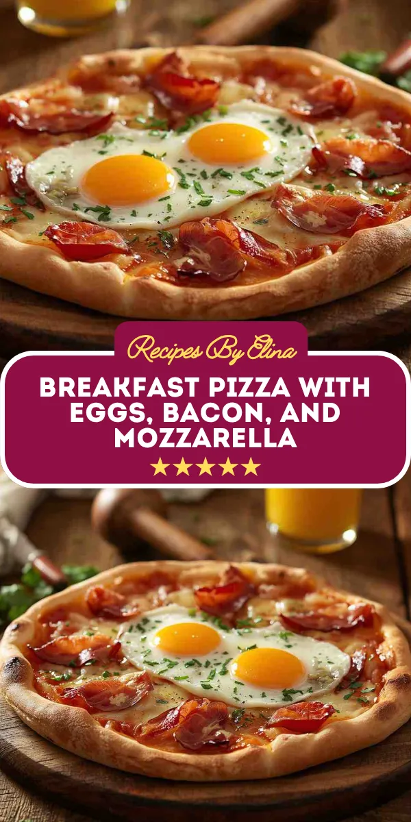 Breakfast Pizza with Eggs, Bacon, and Mozzarella