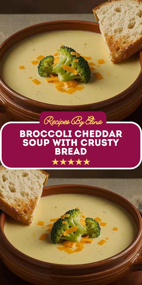 Broccoli Cheddar Soup with Crusty Bread