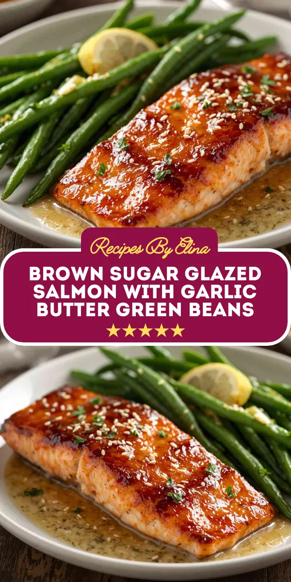 Brown Sugar Glazed Salmon with Garlic Butter Green Beans