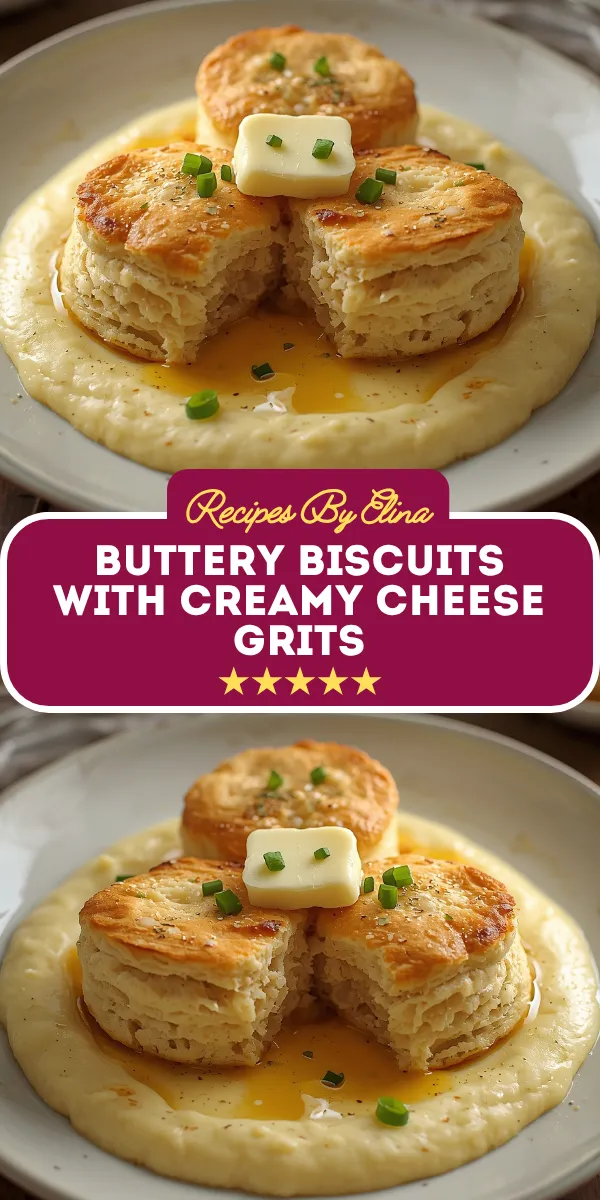 Buttery Biscuits with Creamy Cheese Grits