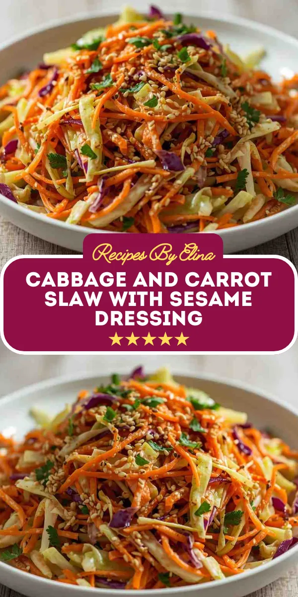 Cabbage and Carrot Slaw with Sesame Dressing