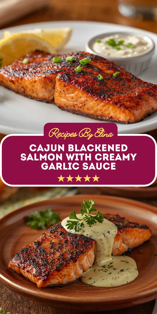 Cajun Blackened Salmon with Creamy Garlic Sauce