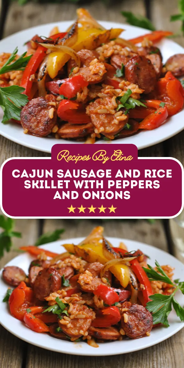 Cajun Sausage and Rice Skillet with Peppers and Onions