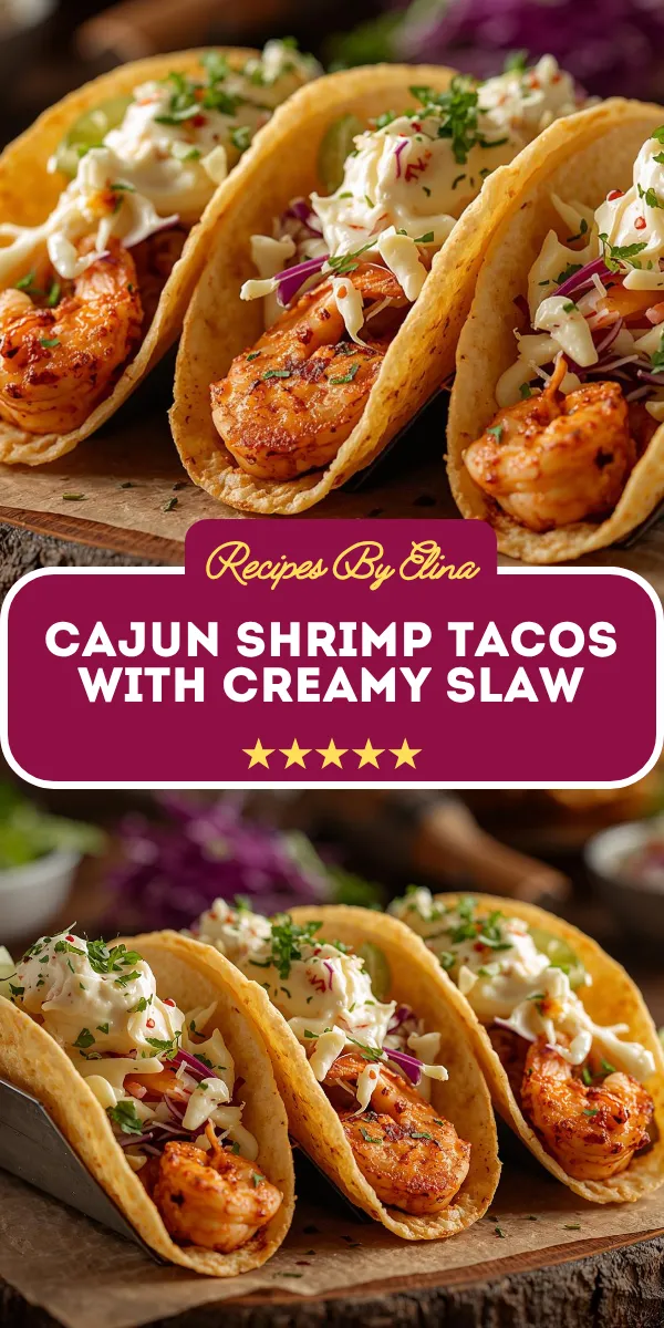 Cajun Shrimp Tacos with Creamy Slaw