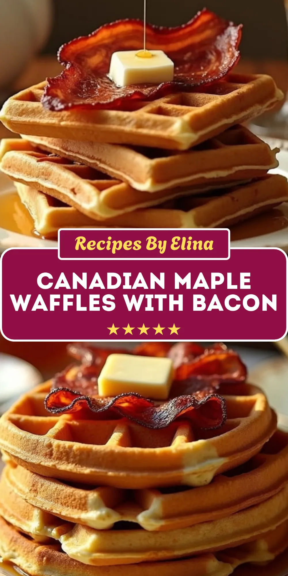 Canadian Maple Waffles with Bacon