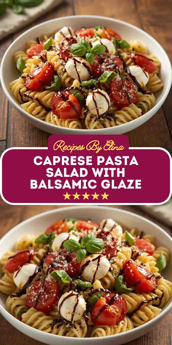 Caprese Pasta Salad with Balsamic Glaze