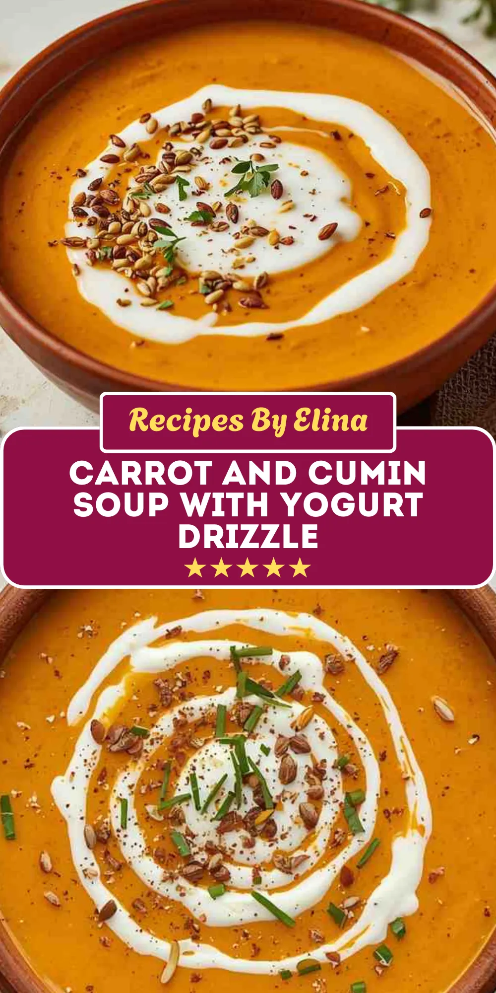 Carrot and Cumin Soup with Yogurt Drizzle