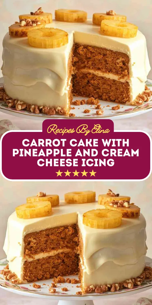 Carrot Cake with Pineapple and Cream Cheese Icing