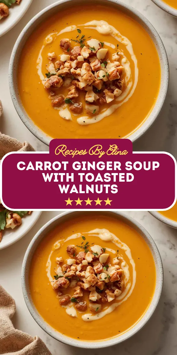 Carrot Ginger Soup with Toasted Walnuts