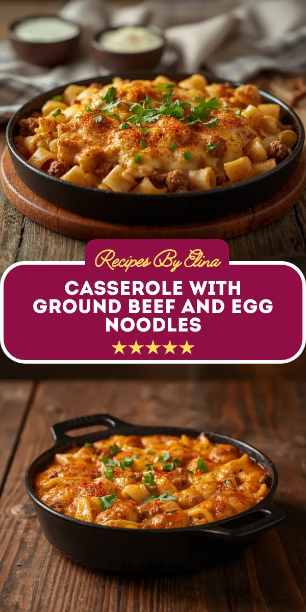 Casserole with Ground Beef and Egg Noodles