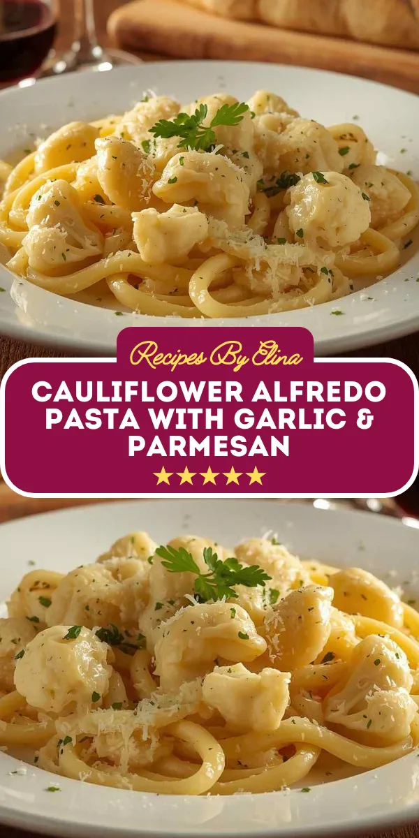 Cauliflower Alfredo Pasta with Garlic & Parmesan