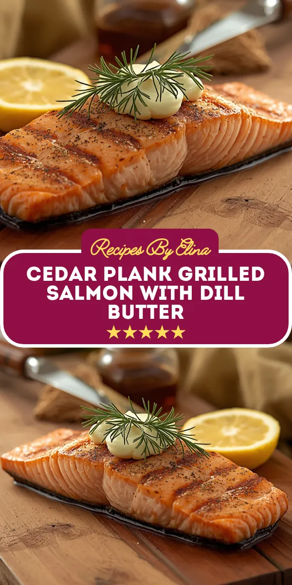 Cedar Plank Grilled Salmon with Dill Butter