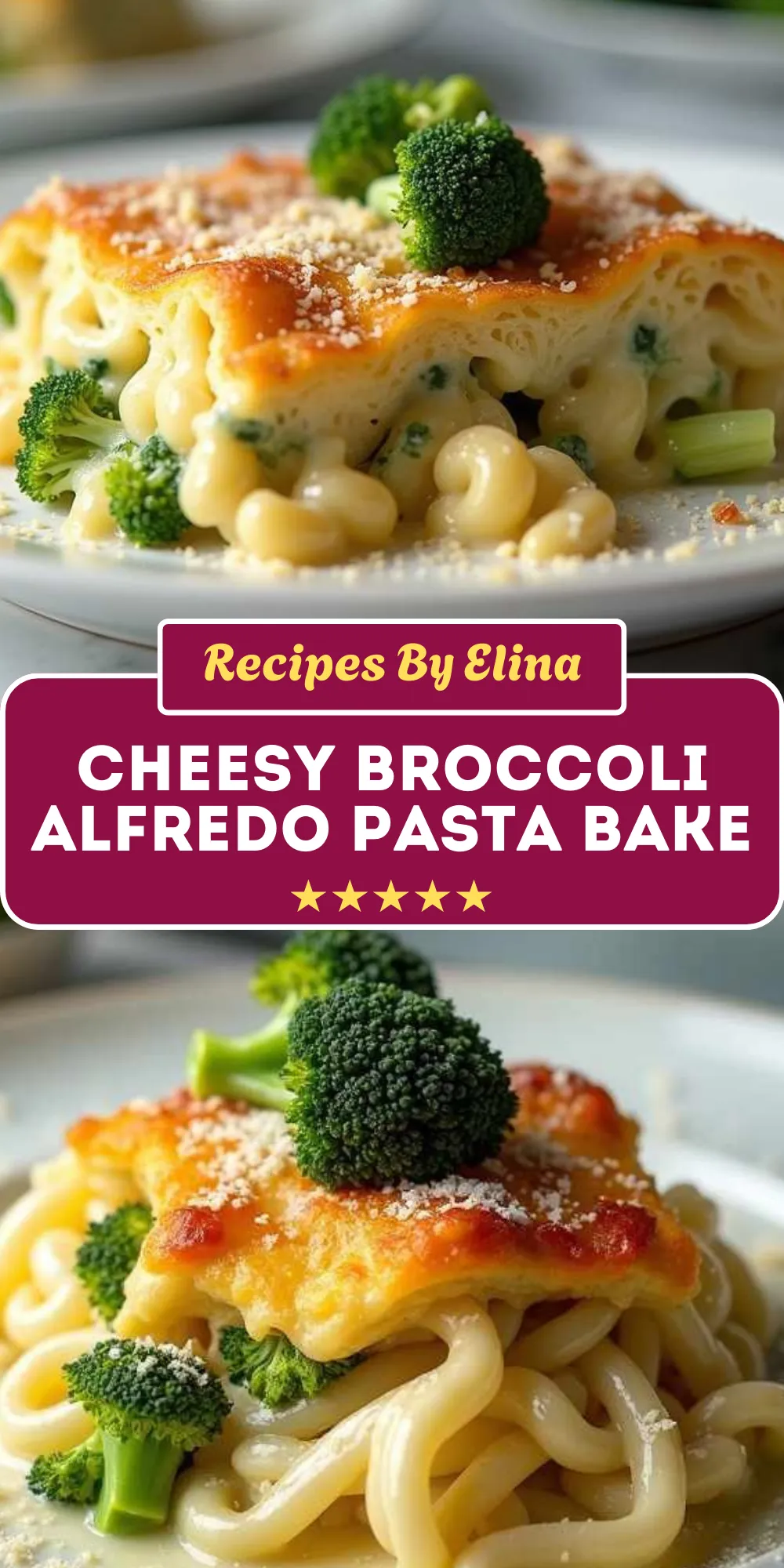 Cheesy Broccoli Alfredo Pasta Bake