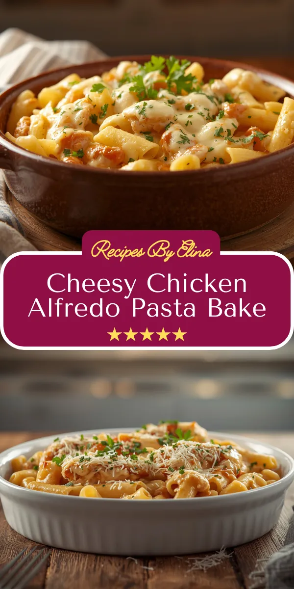 Cheesy Chicken Alfredo Pasta Bake