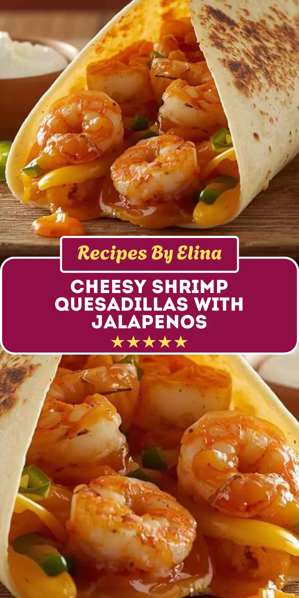 Cheesy Shrimp Quesadillas with Jalapenos