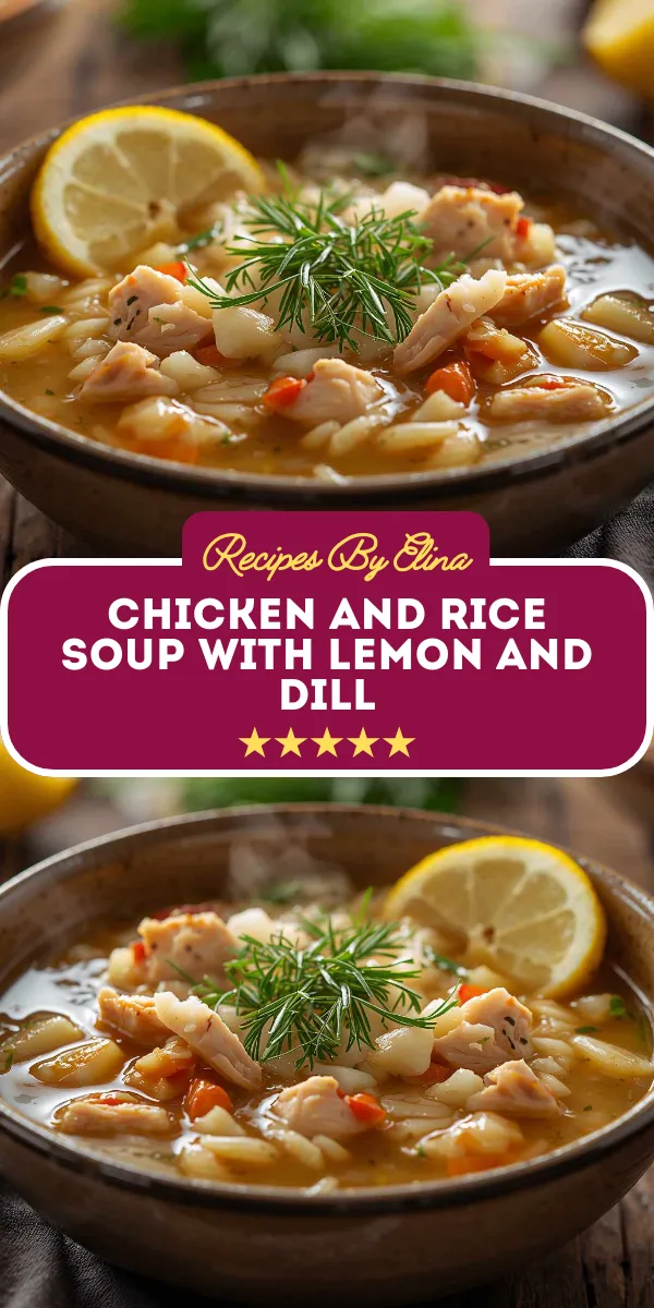 Chicken and Rice Soup with Lemon and Dill