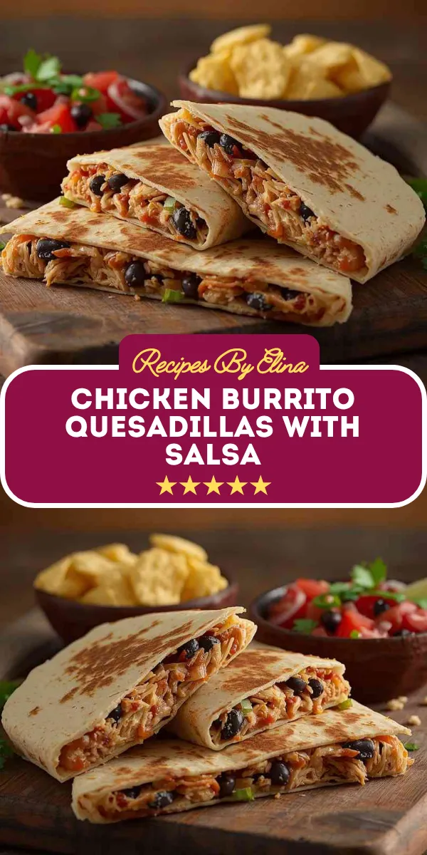 Chicken Burrito Quesadillas with Salsa