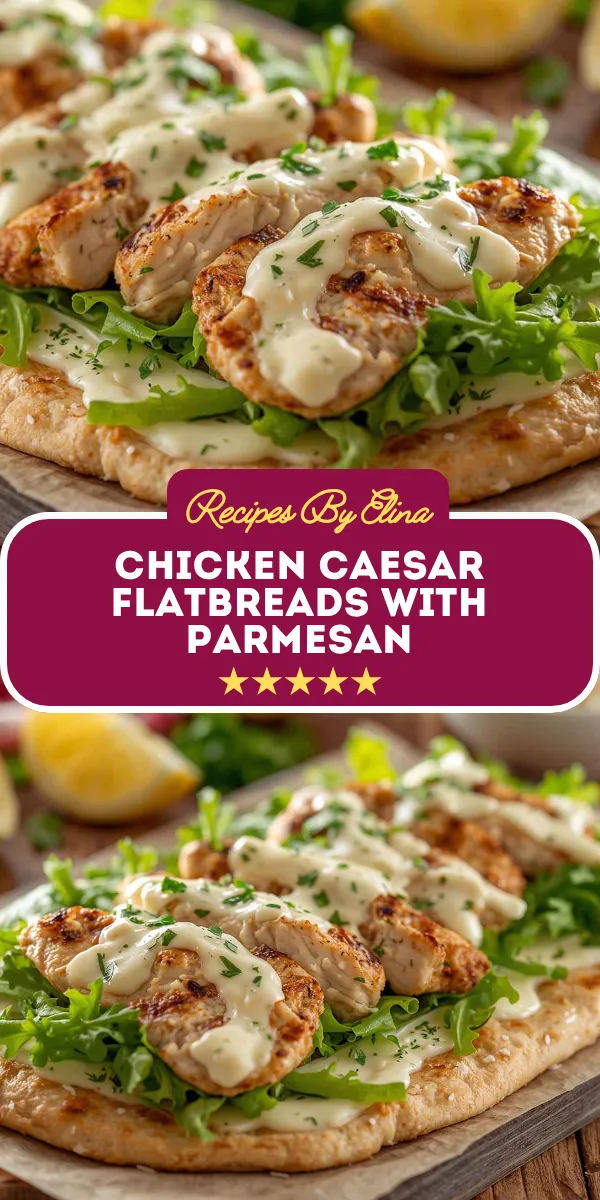 Chicken Caesar Flatbreads with Parmesan