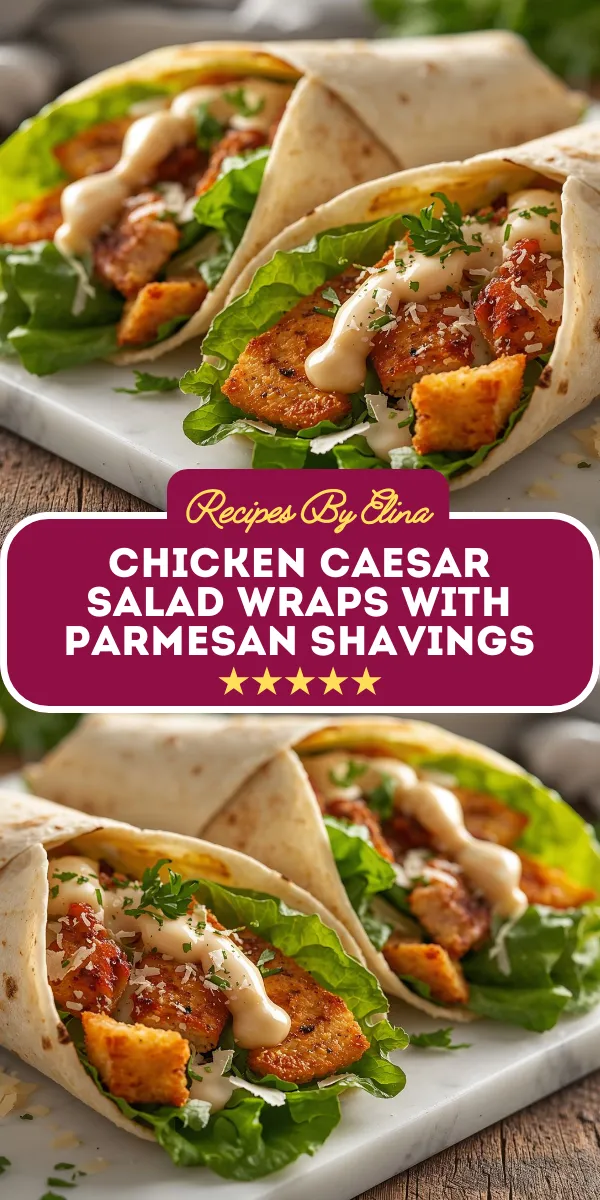 Chicken Caesar Salad Wraps with Parmesan Shavings