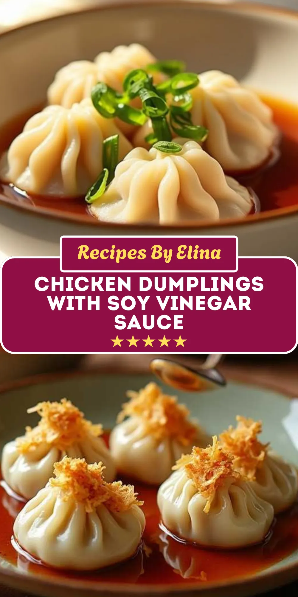 Chicken Dumplings with Soy Vinegar Sauce