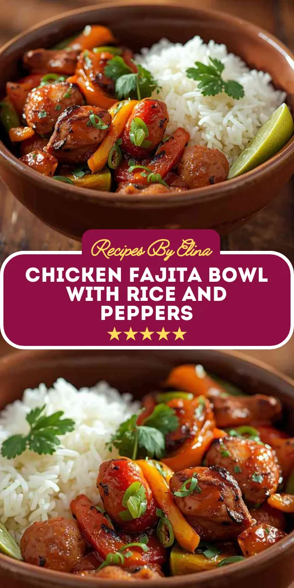Chicken Fajita Bowl with Rice and Peppers