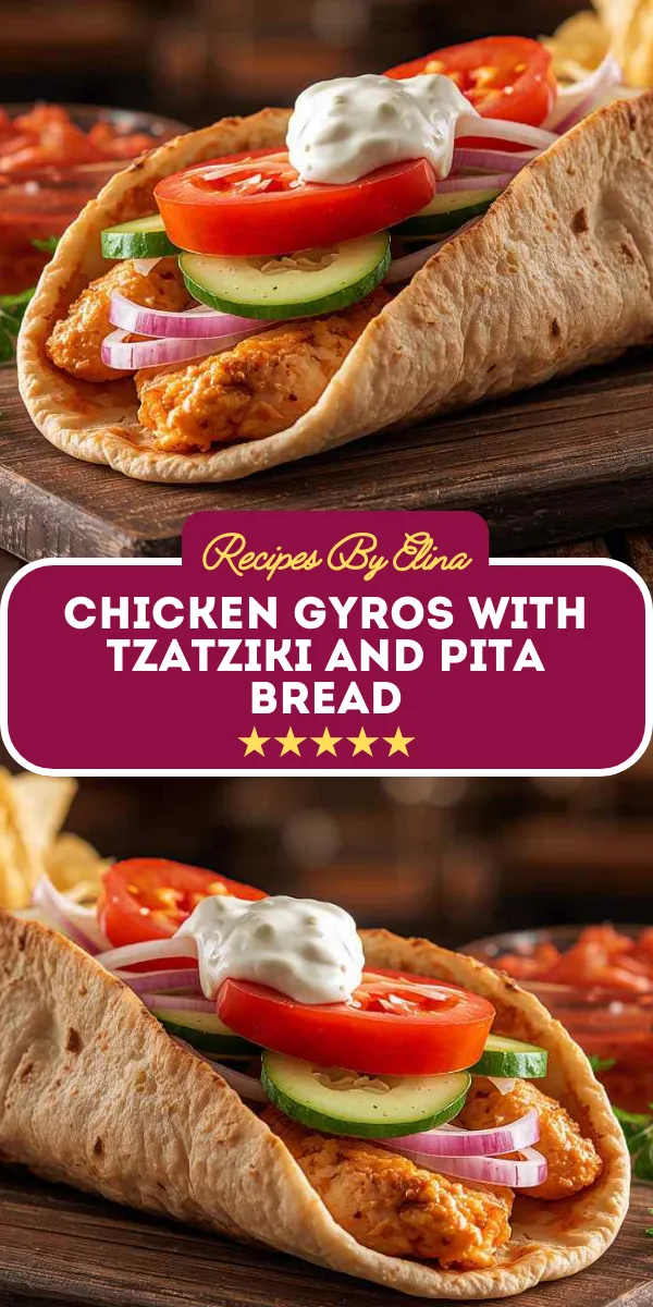 Chicken Gyros with Tzatziki and Pita Bread