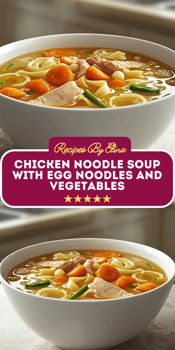 Chicken Noodle Soup with Egg Noodles and Vegetables