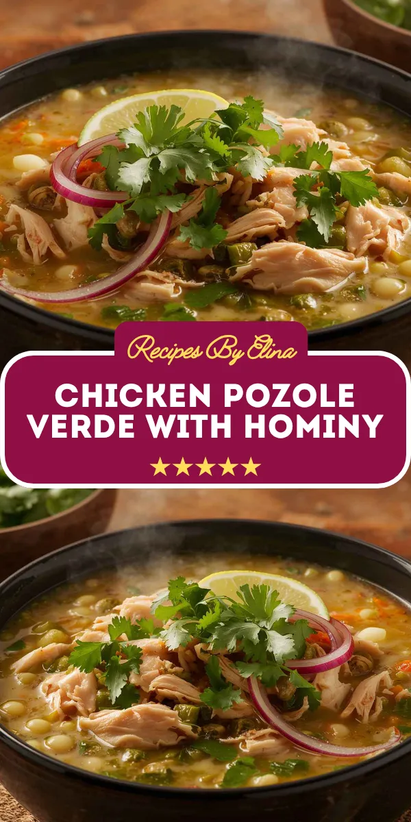 Chicken Pozole Verde with Hominy