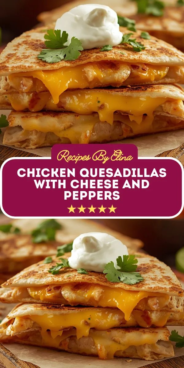 Chicken Quesadillas with Cheese and Peppers