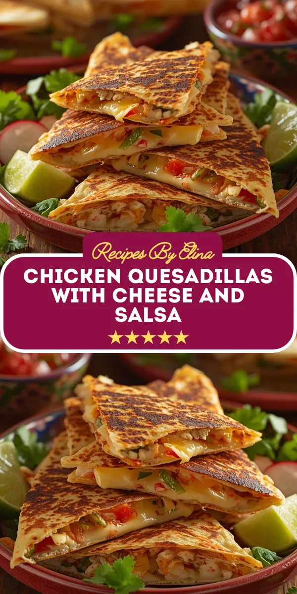 Chicken Quesadillas with Cheese and Salsa