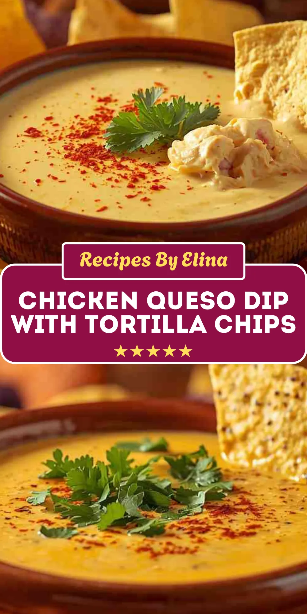 Chicken Queso Dip with Tortilla Chips
