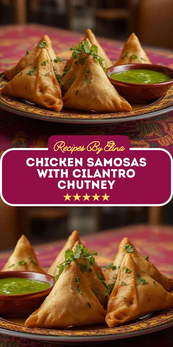 Chicken Samosas with Cilantro Chutney