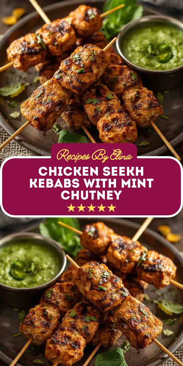 Chicken Seekh Kebabs with Mint Chutney