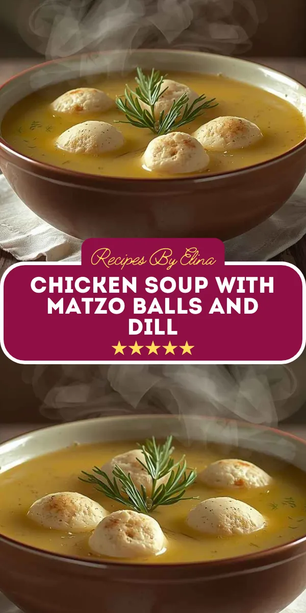 Chicken Soup with Matzo Balls and Dill