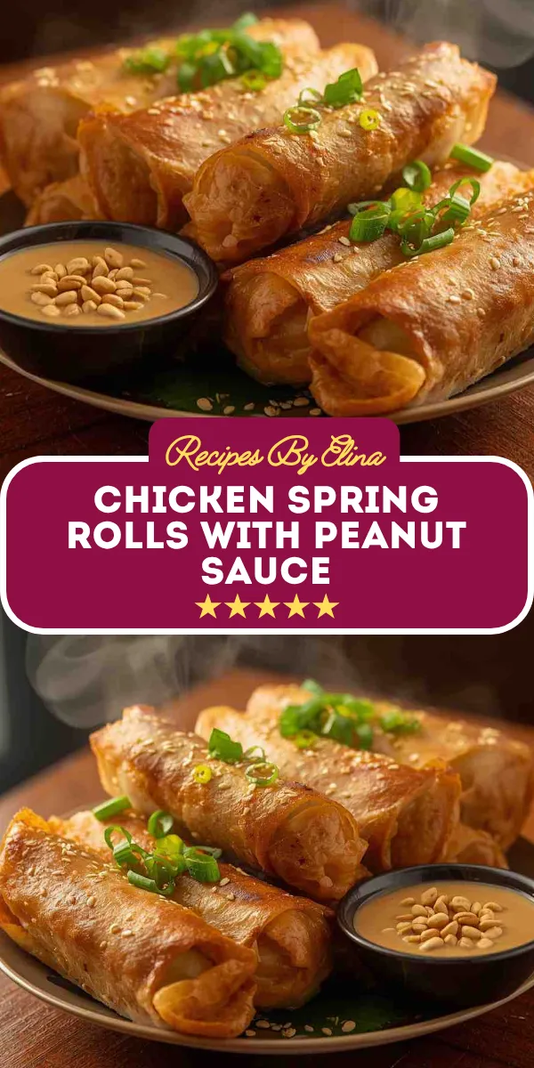 Chicken Spring Rolls with Peanut Sauce