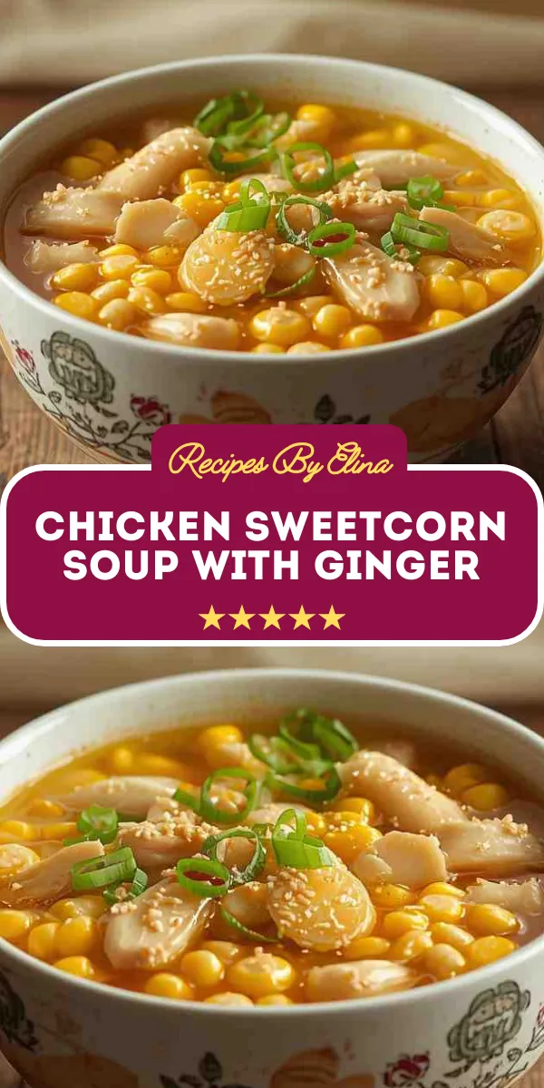 Chicken Sweetcorn Soup with Ginger