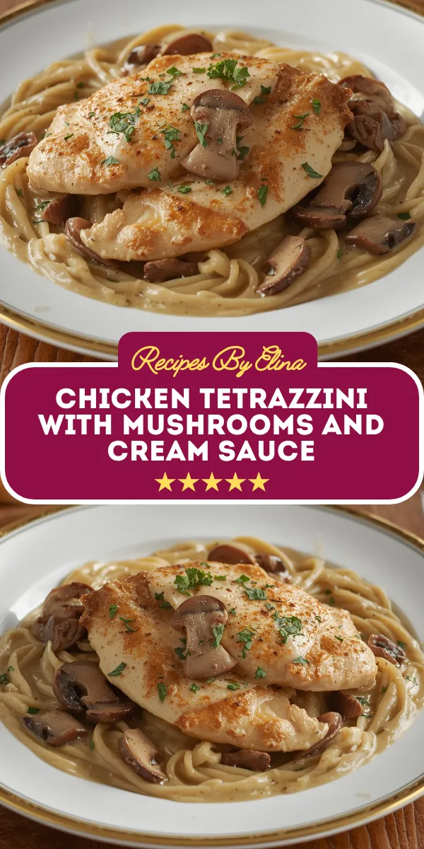 Chicken Tetrazzini with Mushrooms and Cream Sauce