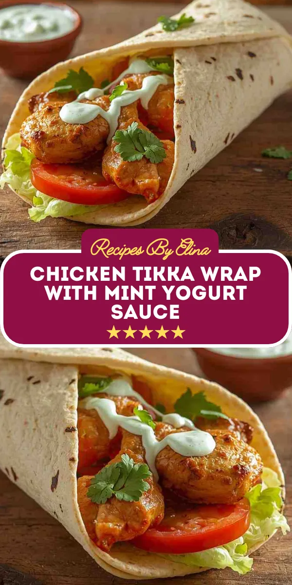 Chicken Tikka Wrap with Mint Yogurt Sauce