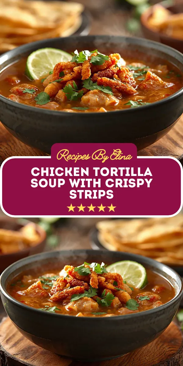 Chicken Tortilla Soup with Crispy Strips