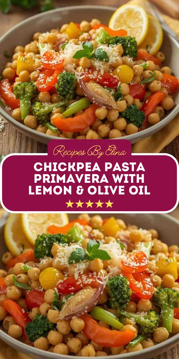 Chickpea Pasta Primavera with Lemon & Olive Oil