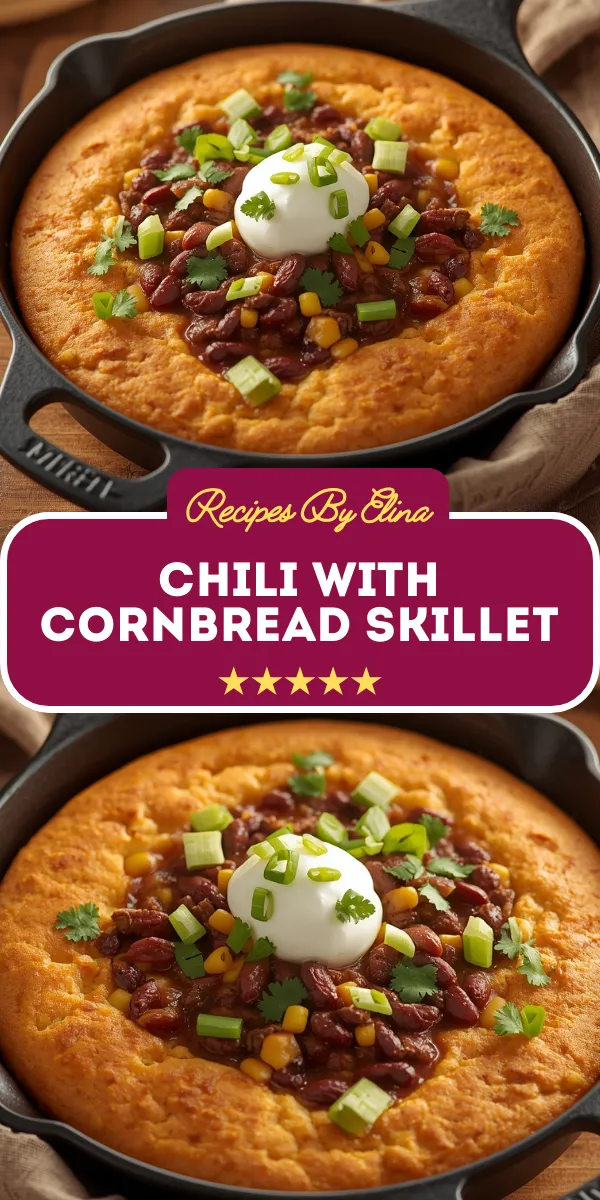 Chili with Cornbread Skillet
