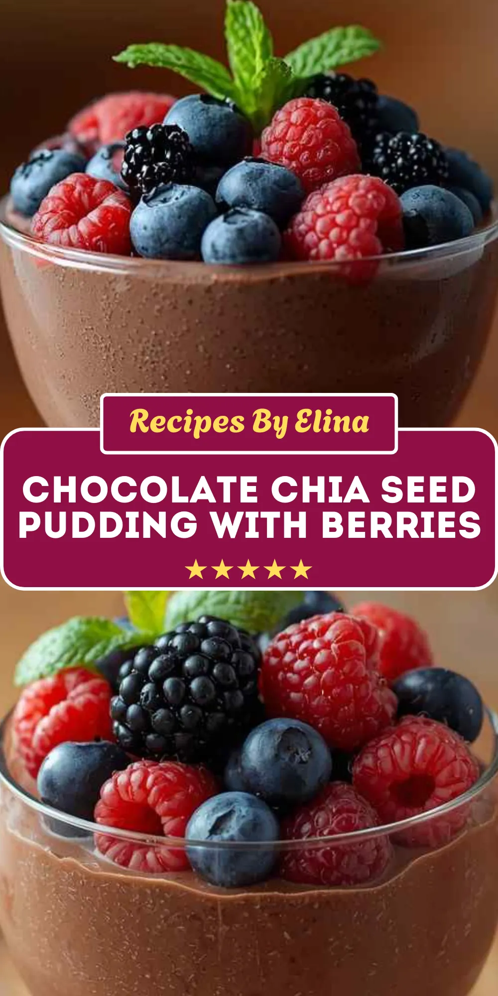 Chocolate Chia Seed Pudding with Berries