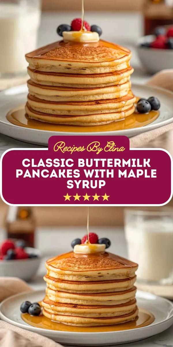 Classic Buttermilk Pancakes with Maple Syrup