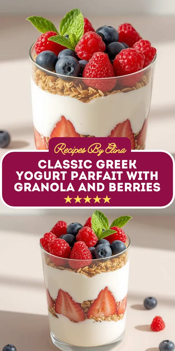 Classic Greek Yogurt Parfait with Granola and Berries