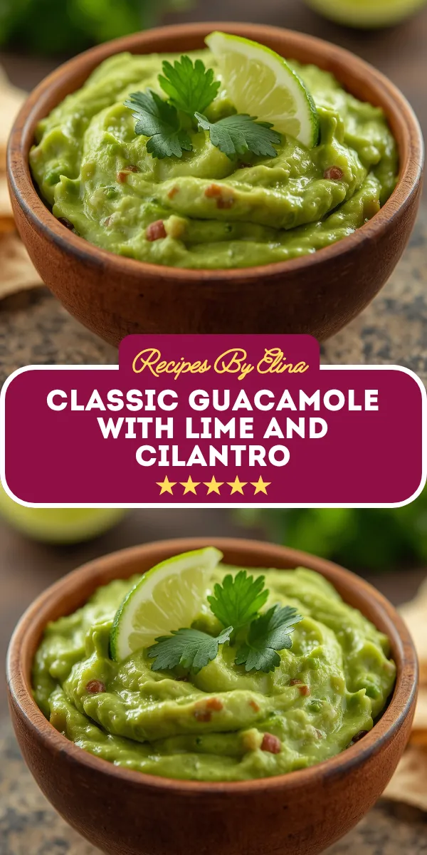Classic Guacamole with Lime and Cilantro