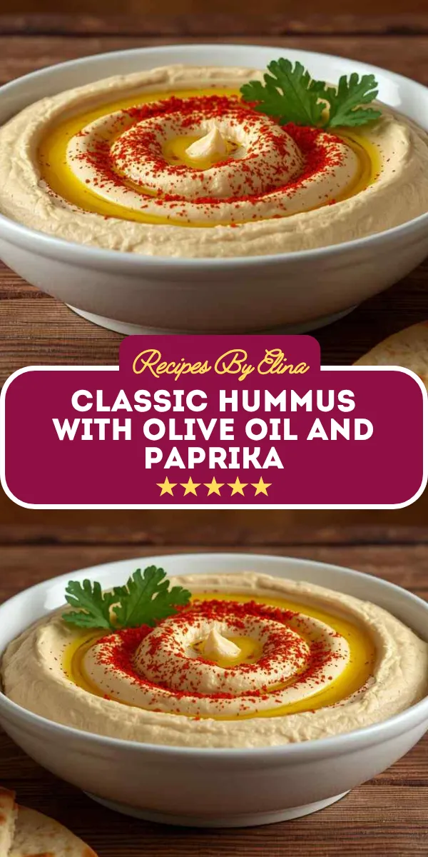 Classic Hummus with Olive Oil and Paprika