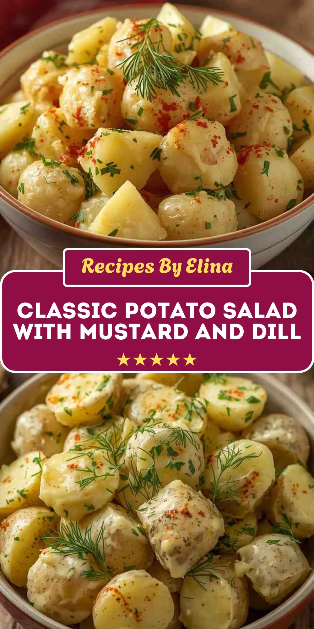 Classic Potato Salad with Mustard and Dill